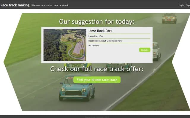 Racetrack Ranking project